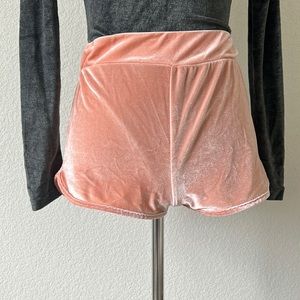 Nasty Gal pink velvet shorts size 2